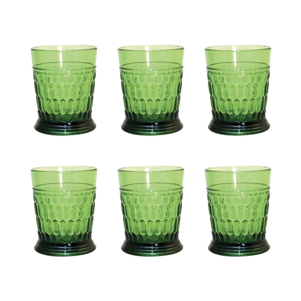 Acrylic green water glasses - Lot of 6 cups - CozyVibe.eu